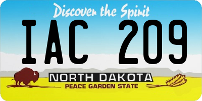 ND license plate IAC209