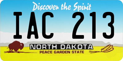 ND license plate IAC213