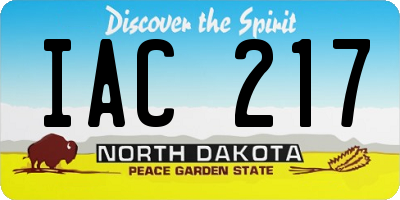 ND license plate IAC217
