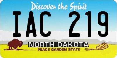 ND license plate IAC219
