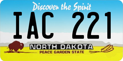ND license plate IAC221