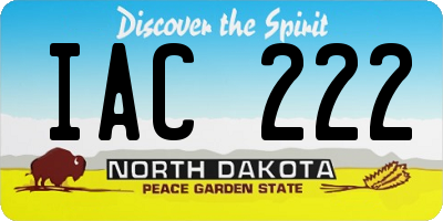 ND license plate IAC222