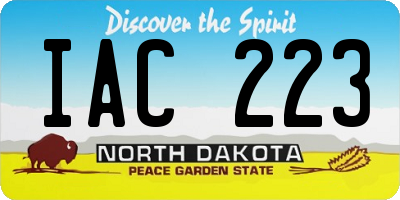 ND license plate IAC223