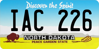 ND license plate IAC226