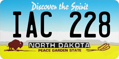 ND license plate IAC228