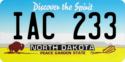 ND license plate IAC233