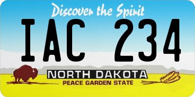 ND license plate IAC234