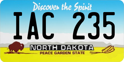 ND license plate IAC235