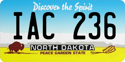 ND license plate IAC236