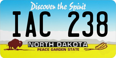 ND license plate IAC238