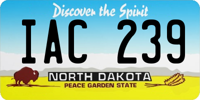 ND license plate IAC239