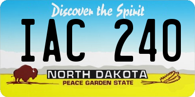 ND license plate IAC240