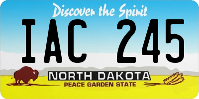 ND license plate IAC245