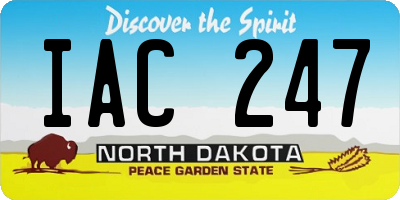 ND license plate IAC247