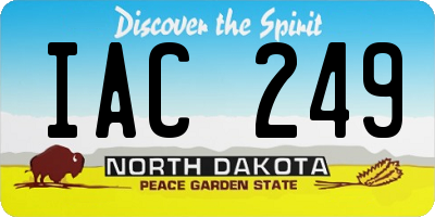 ND license plate IAC249