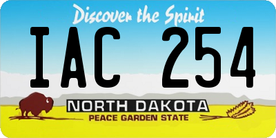 ND license plate IAC254