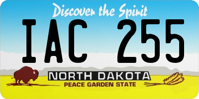 ND license plate IAC255