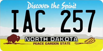 ND license plate IAC257