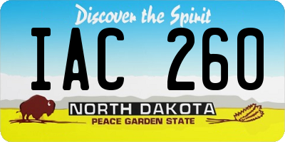 ND license plate IAC260