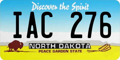 ND license plate IAC276