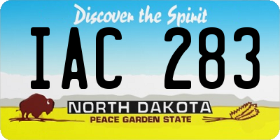 ND license plate IAC283