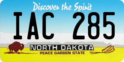 ND license plate IAC285