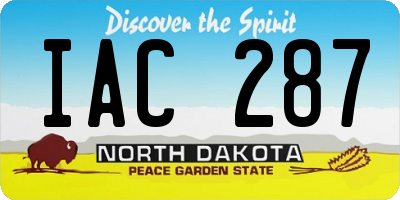 ND license plate IAC287