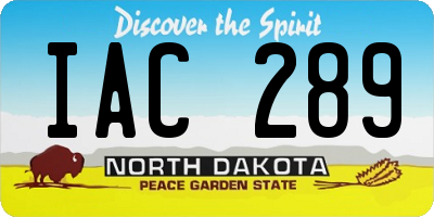 ND license plate IAC289