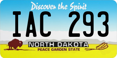 ND license plate IAC293