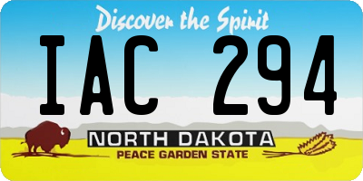 ND license plate IAC294