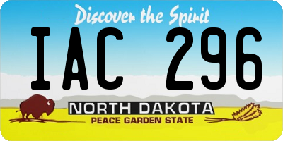 ND license plate IAC296