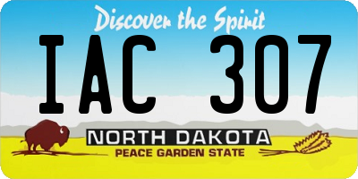 ND license plate IAC307