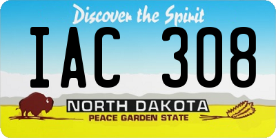 ND license plate IAC308