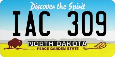 ND license plate IAC309