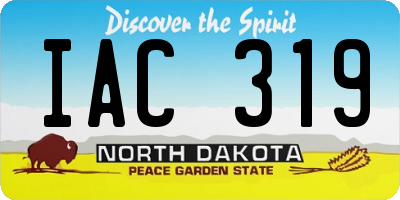 ND license plate IAC319
