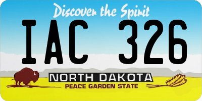 ND license plate IAC326
