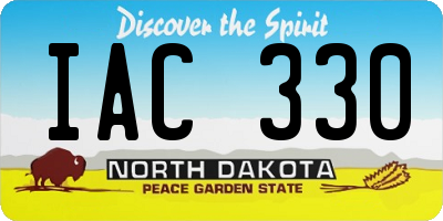 ND license plate IAC330