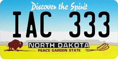 ND license plate IAC333