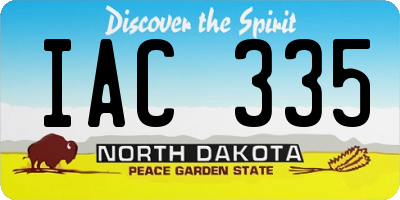 ND license plate IAC335