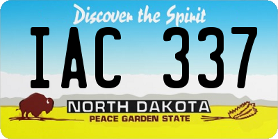 ND license plate IAC337
