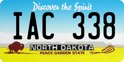 ND license plate IAC338