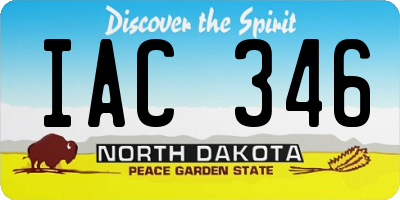 ND license plate IAC346