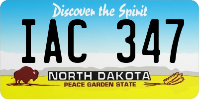 ND license plate IAC347