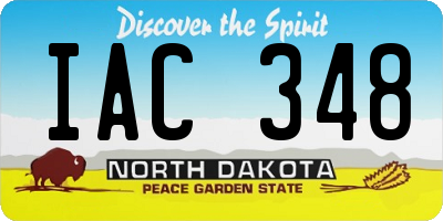 ND license plate IAC348