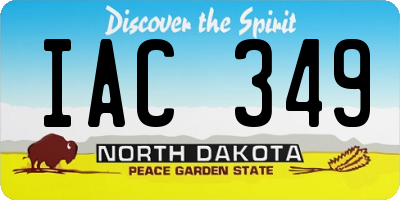 ND license plate IAC349