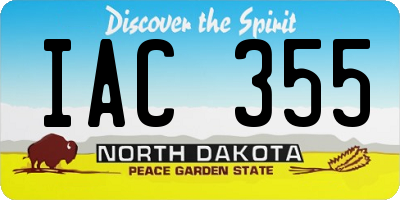 ND license plate IAC355