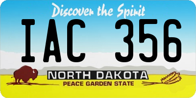 ND license plate IAC356