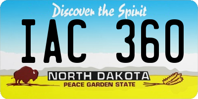 ND license plate IAC360
