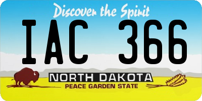 ND license plate IAC366