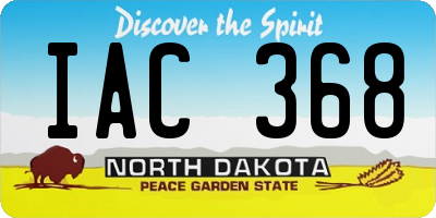 ND license plate IAC368